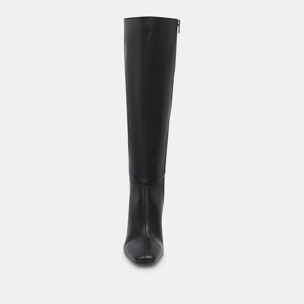 Gyra Wide Calf Boots Black Leather