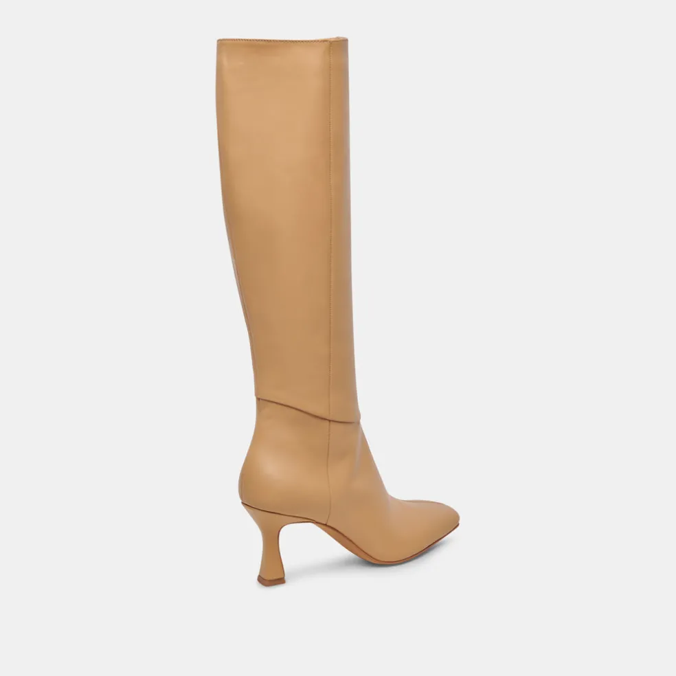 Gyra Wide Calf Boots Tan Leather