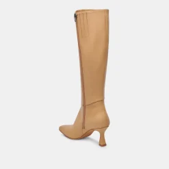 Gyra Wide Calf Boots Tan Leather