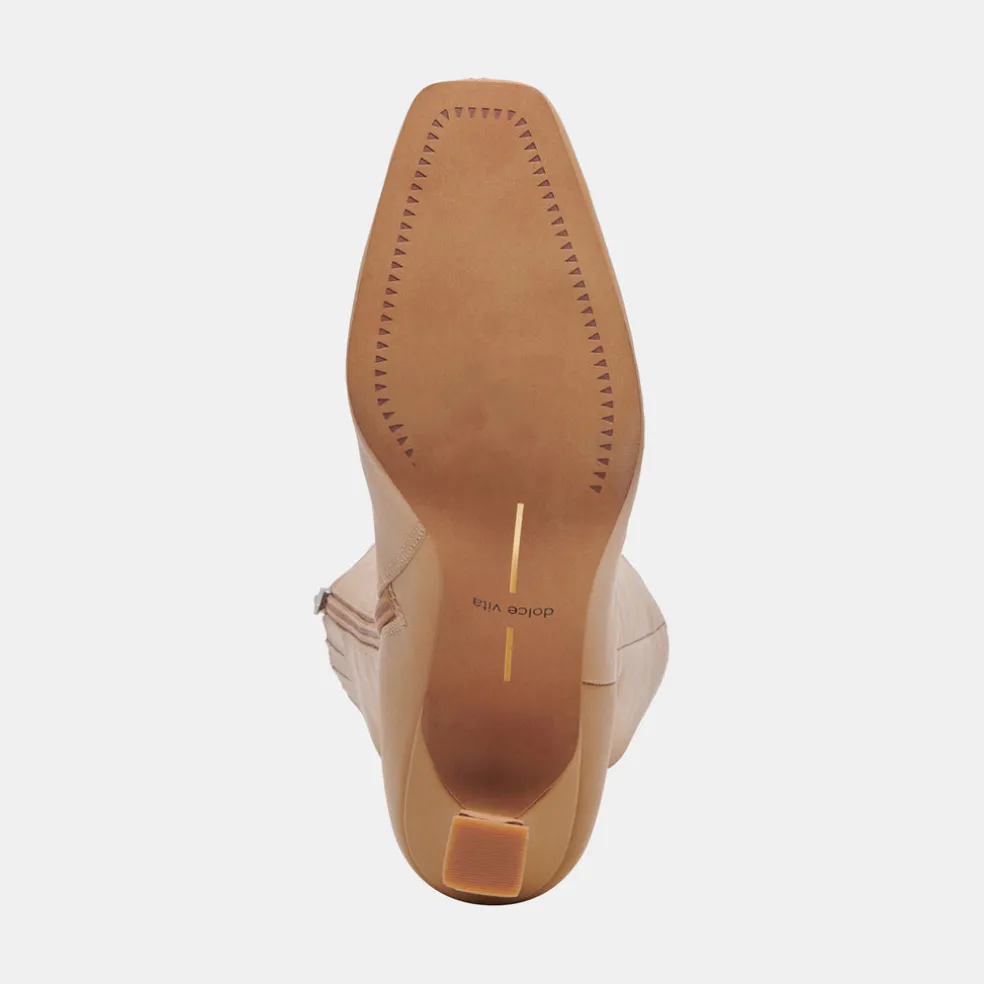 Gyra Wide Calf Boots Tan Leather