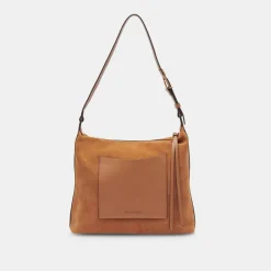 Hana Shoulder Bag Rusty Oak Suede