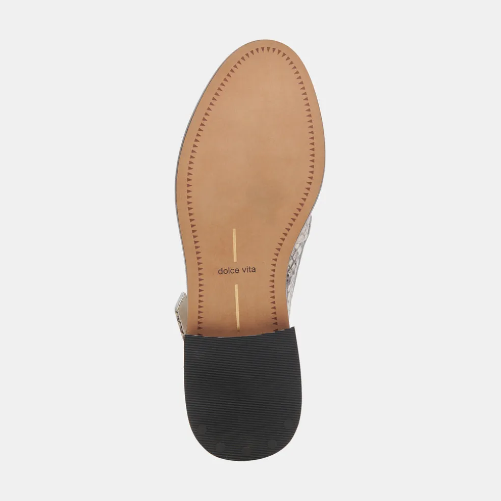 Hardi Loafers Black White Embossed Snake