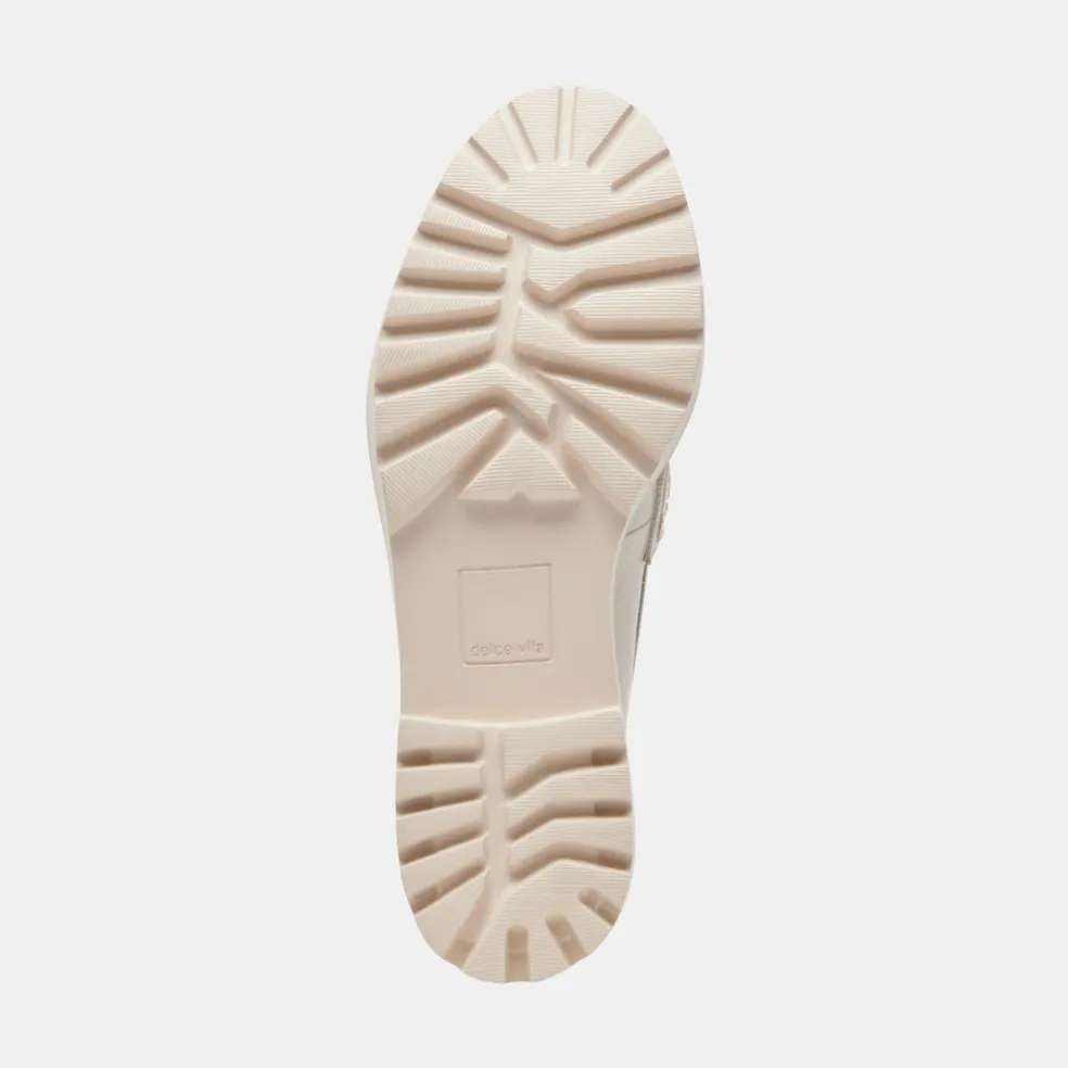 Harlen Loafers Ivory Crinkle Patent