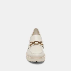 Harlen Loafers Ivory Crinkle Patent