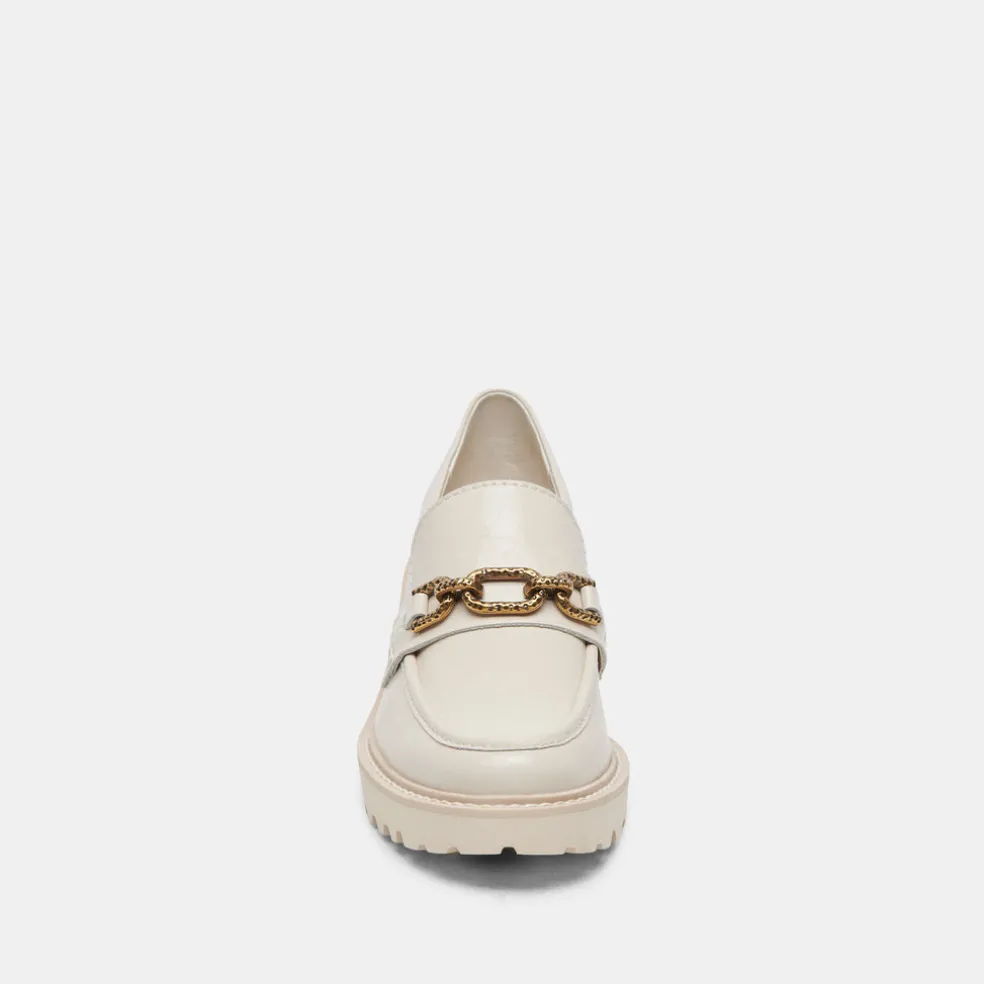 Harlen Loafers Ivory Crinkle Patent