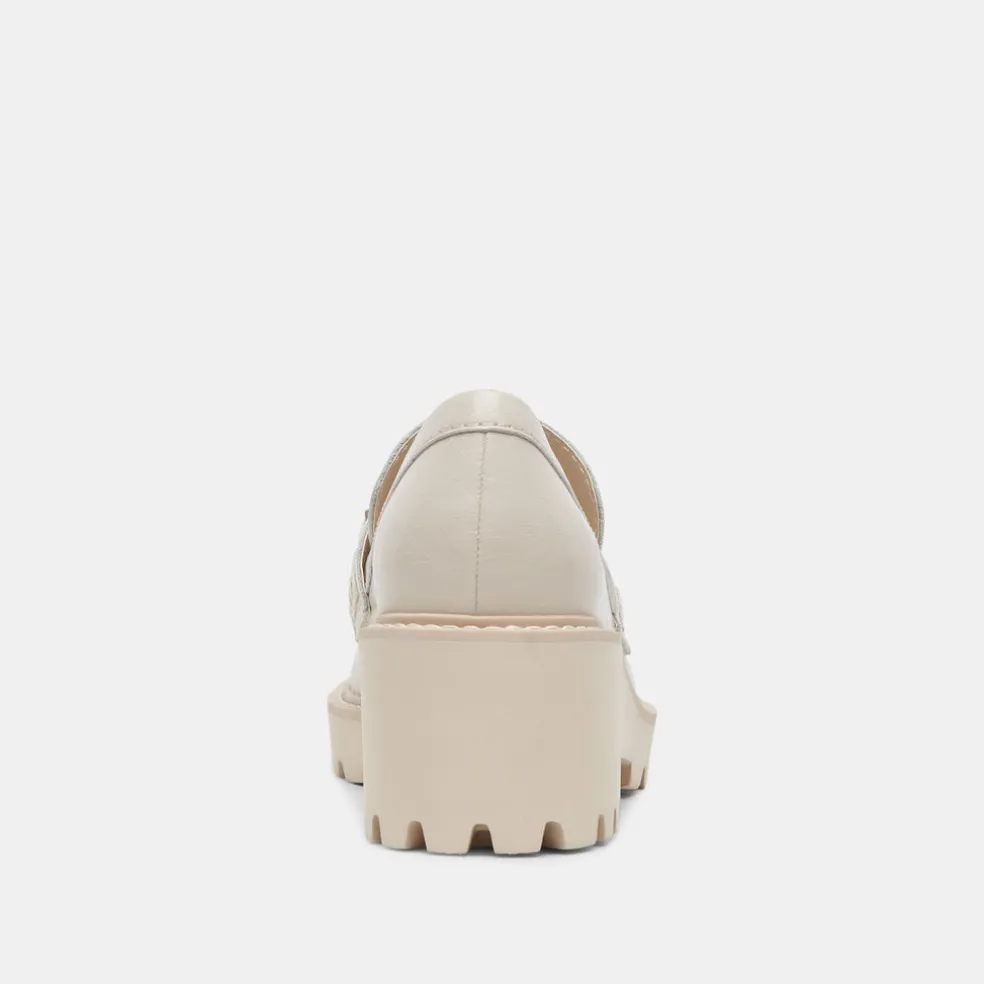 Harlen Loafers Ivory Crinkle Patent