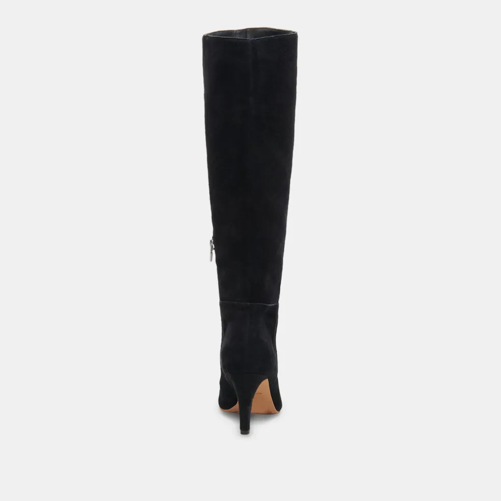 Haze Wide Calf Boots Onyx Suede