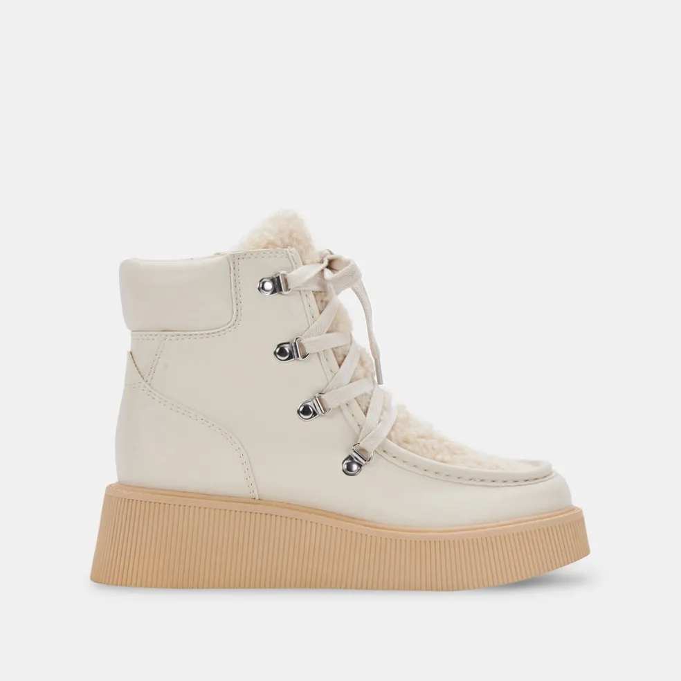 Jasmin Boots Ivory Leather