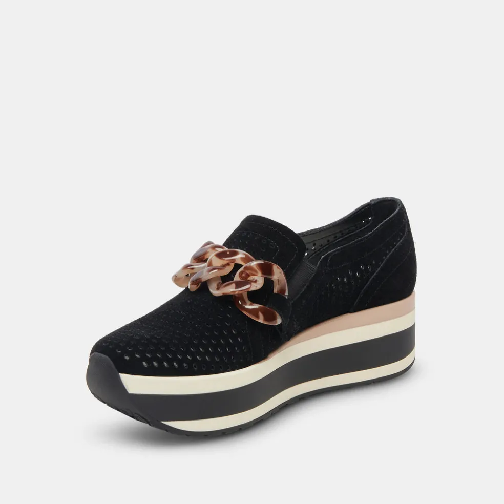 Jhenee Perforated Sneakers Onyx Suede