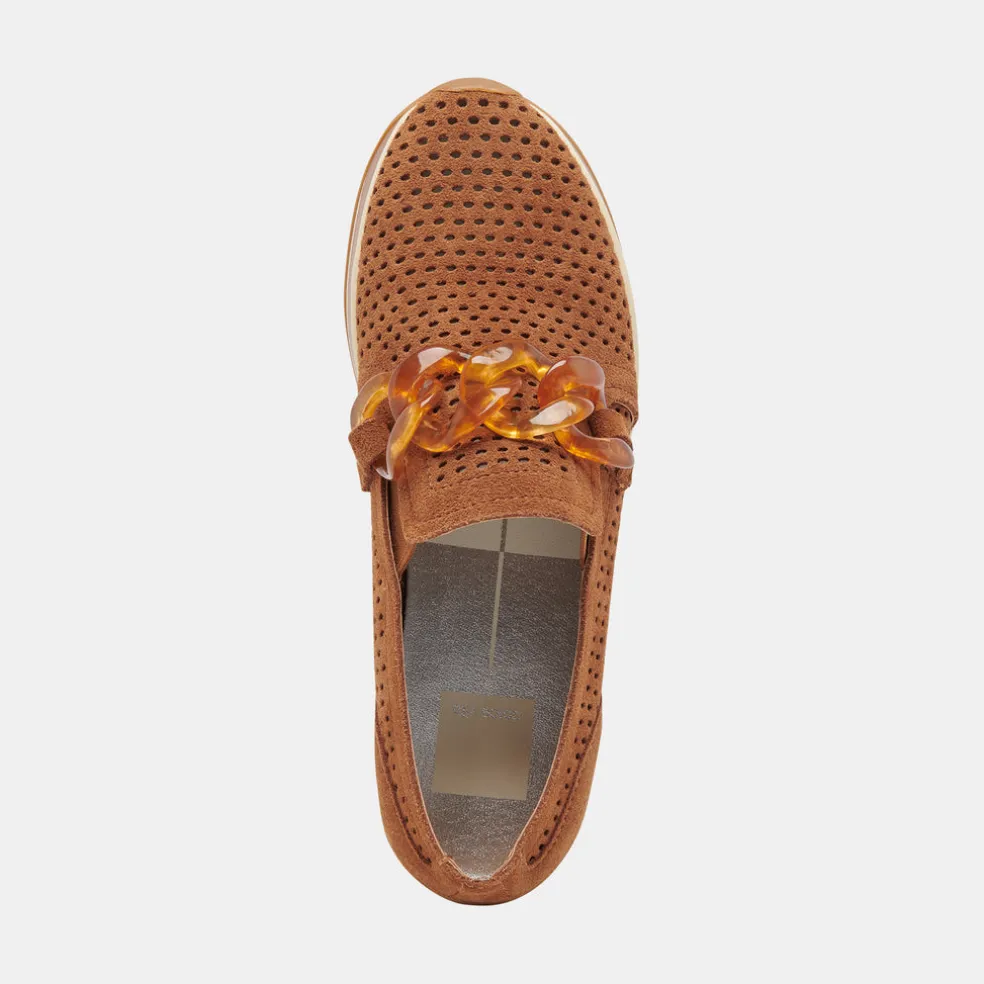 Jhenee Perforated Sneakers Pecan Suede