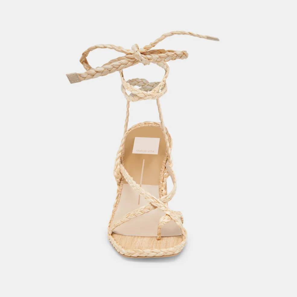 Joelle Heels Lt Natural Raffia
