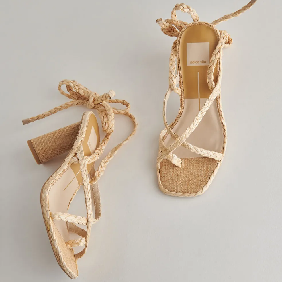Joelle Heels Lt Natural Raffia