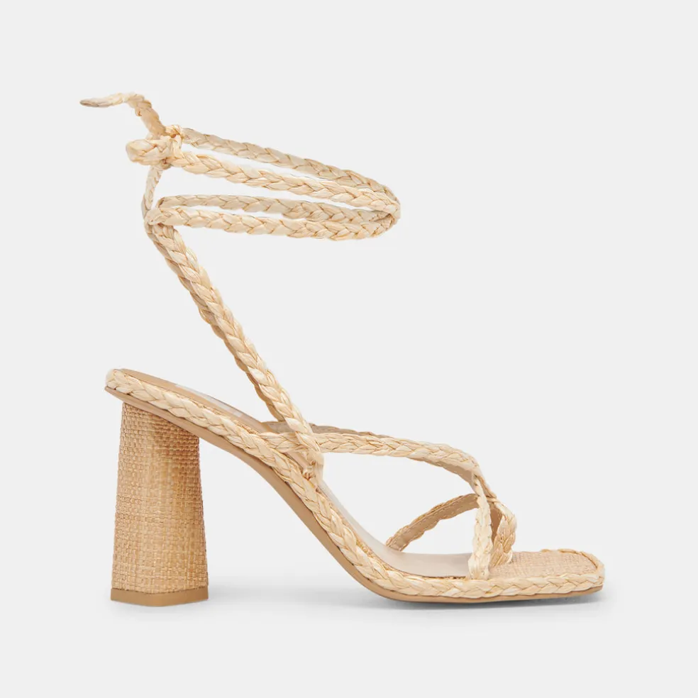 Joelle Heels Lt Natural Raffia