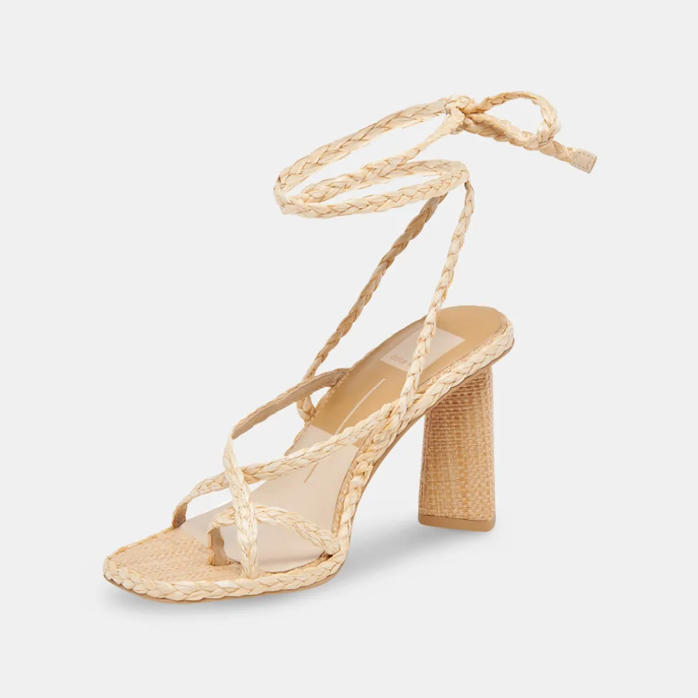 Joelle Heels Lt Natural Raffia