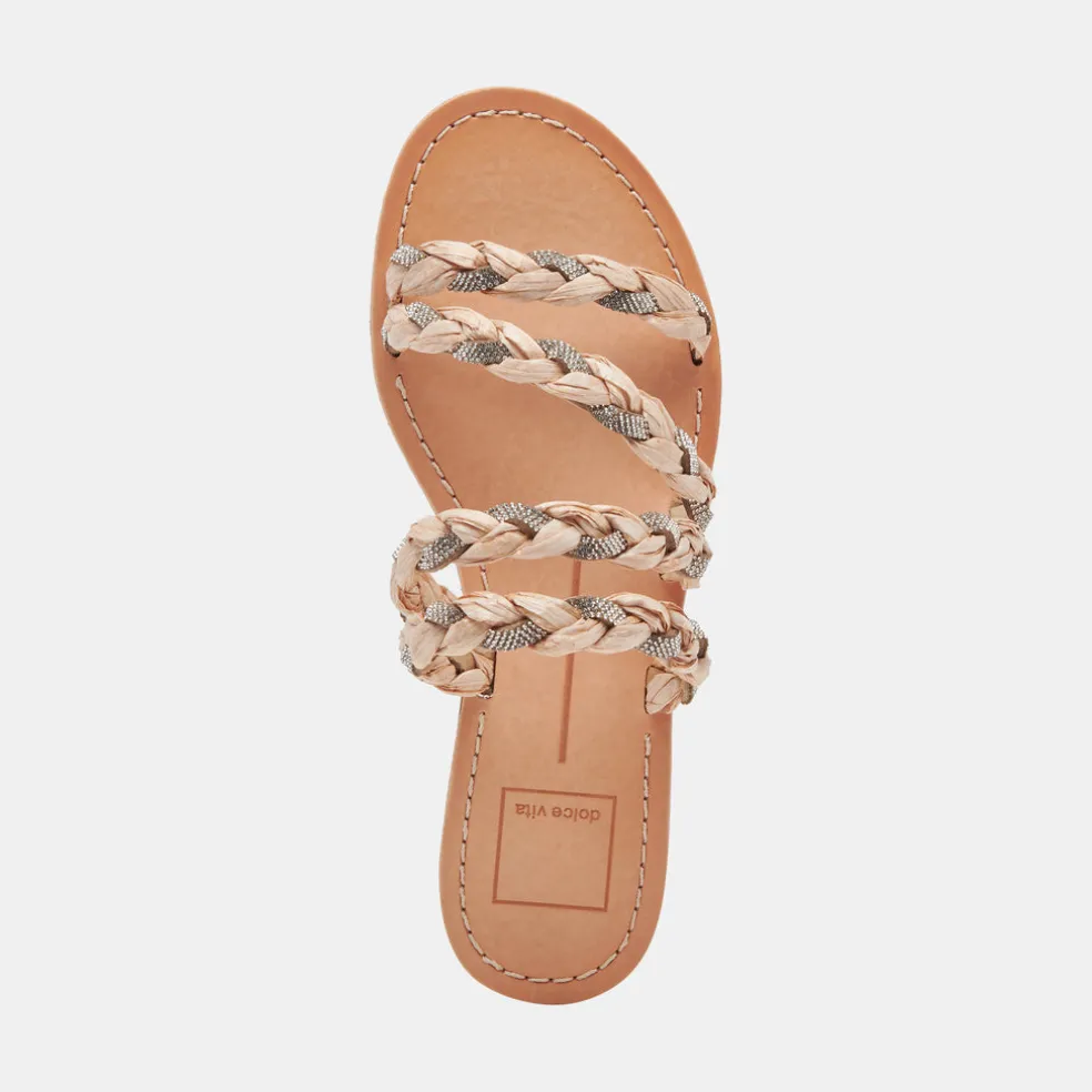 Khloe Sandals Natural Rhinestone