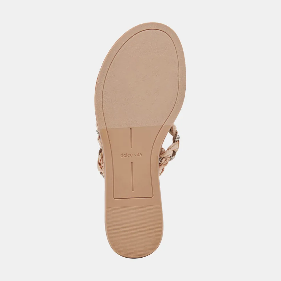 Khloe Sandals Natural Rhinestone