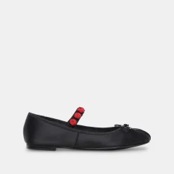 Lilly Ballet Flats Black Multi Satin
