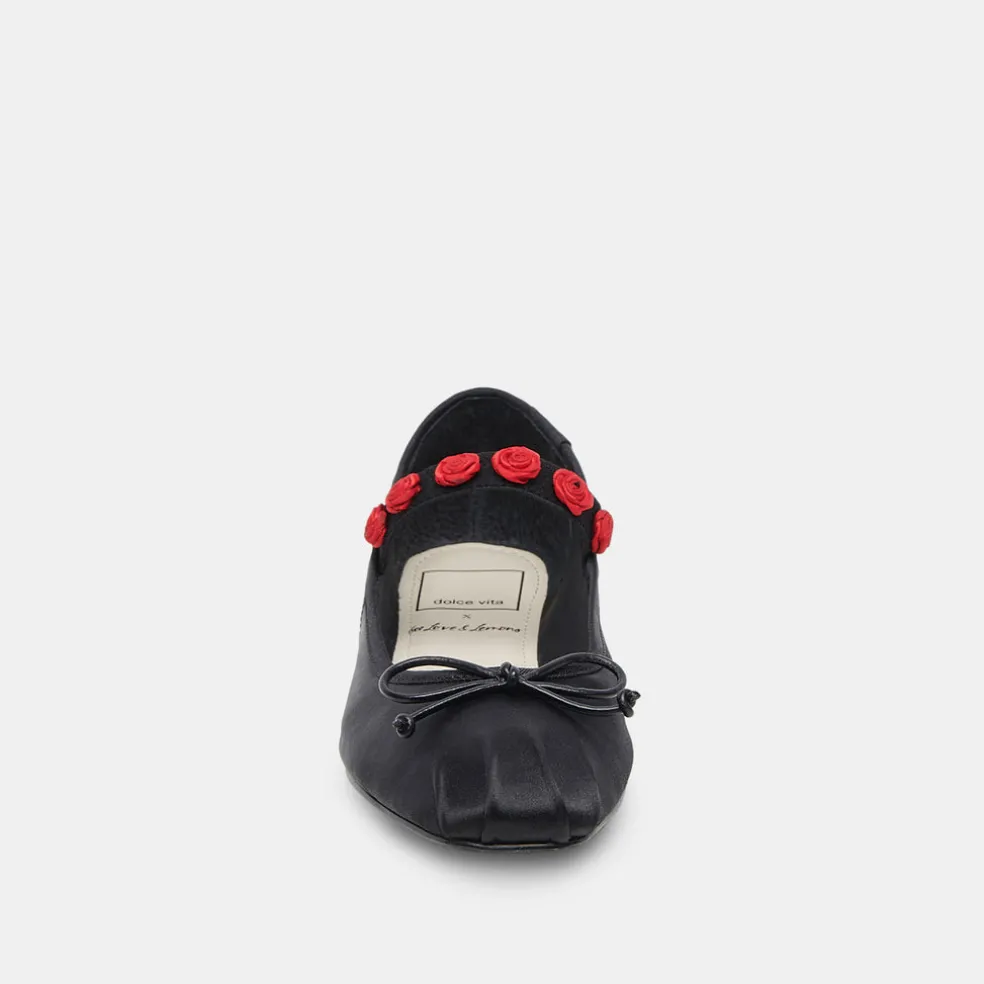 Lilly Ballet Flats Black Multi Satin