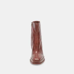 Lochly Boots Walnut Embossed Leather