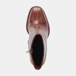 Lochly Boots Walnut Embossed Leather