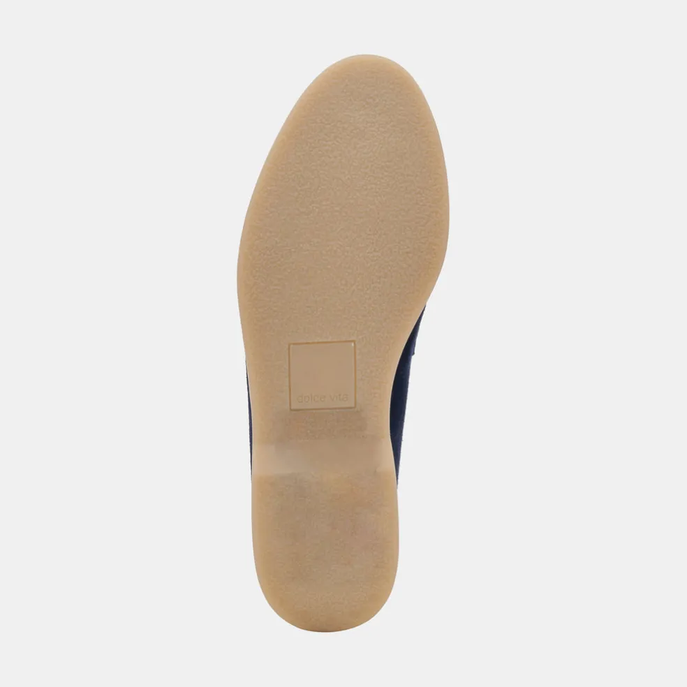 Lonzo Flats Navy Suede