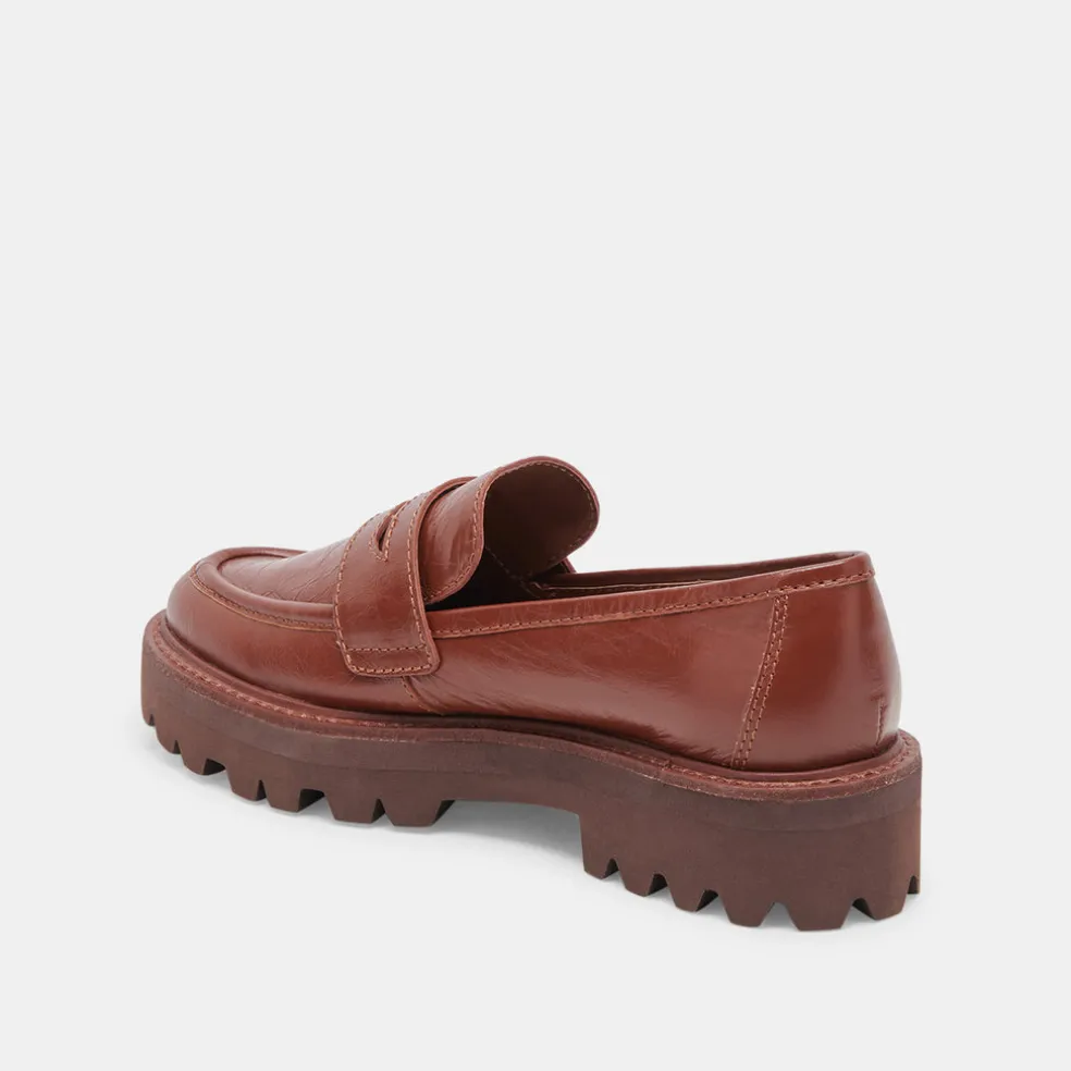 Malila Loafers Brown Crinkle Patent