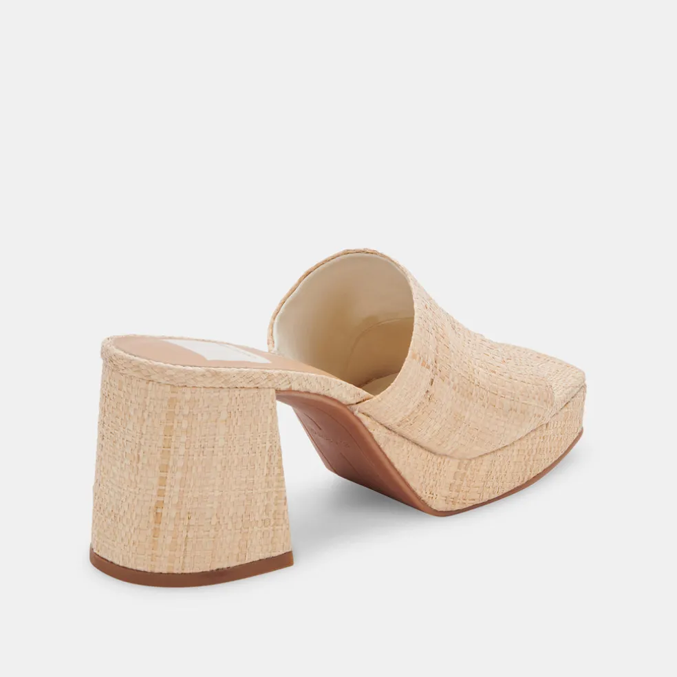 Marsha Heels Lt Natural Raffia