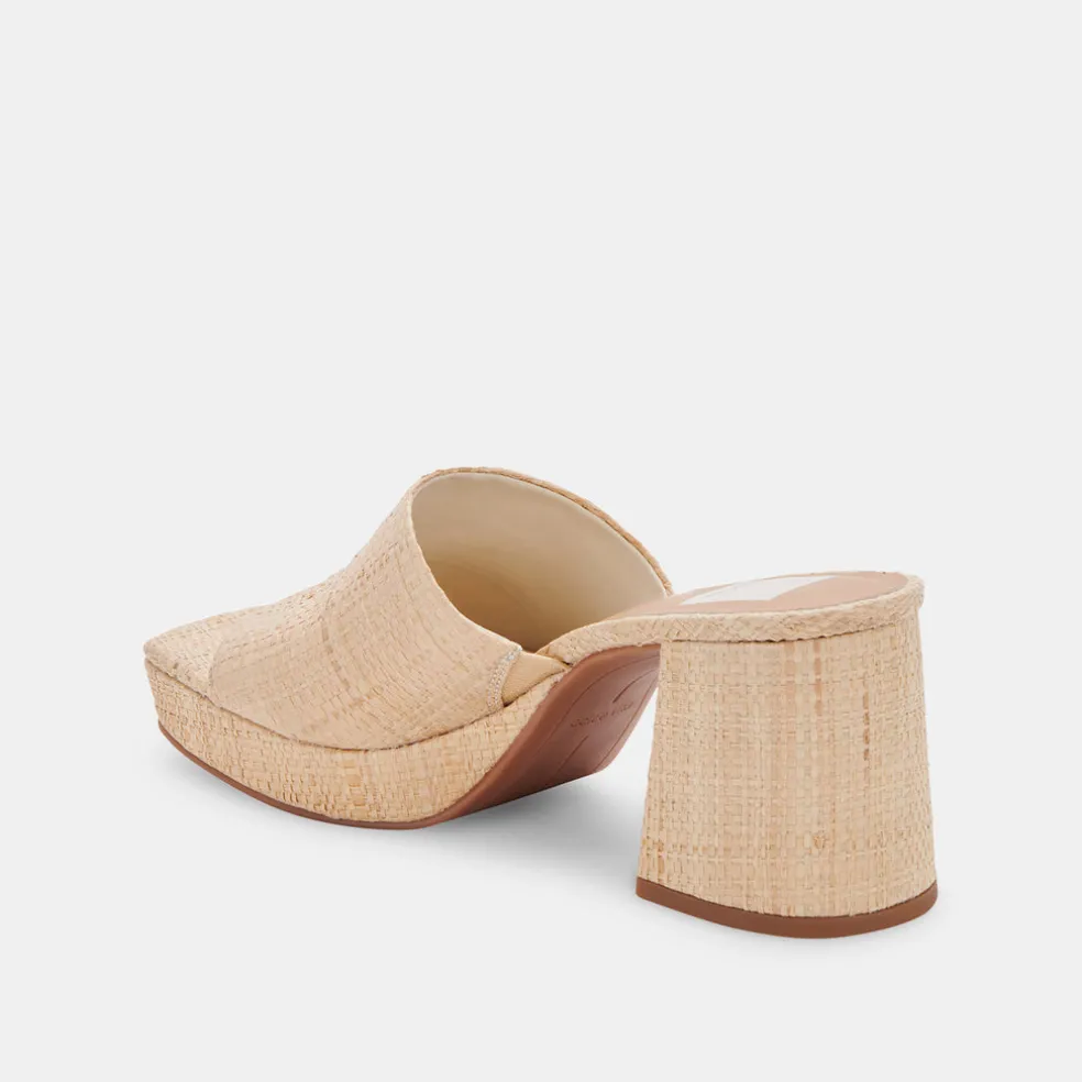 Marsha Heels Lt Natural Raffia