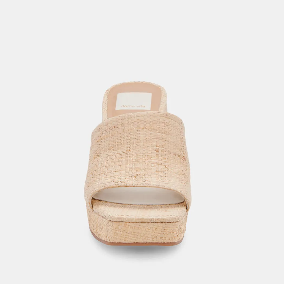 Marsha Heels Lt Natural Raffia