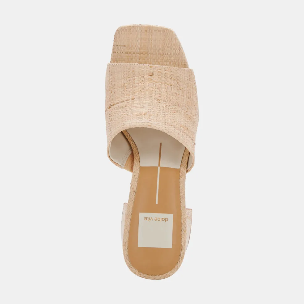 Marsha Heels Lt Natural Raffia