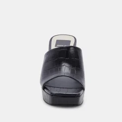 Marsha Heels Noir Embossed Stella