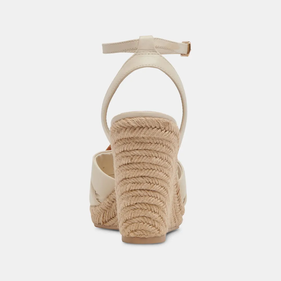 Maze Wedges Ivory Leather