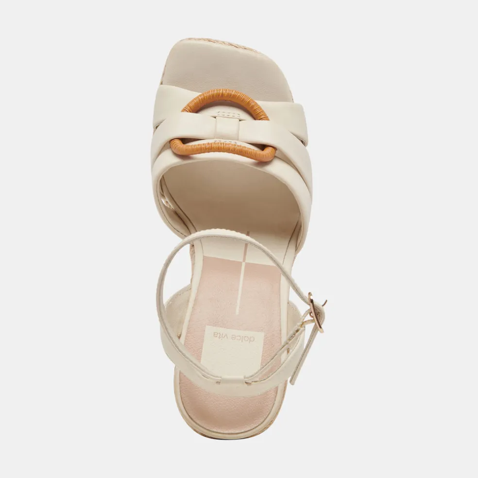 Maze Wedges Ivory Leather