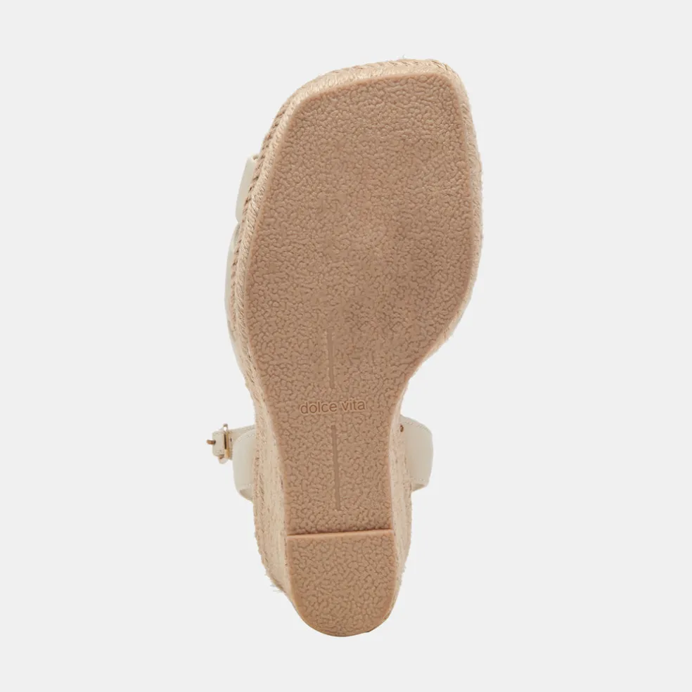 Maze Wedges Ivory Leather