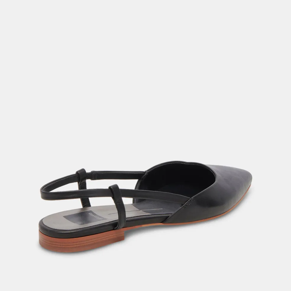 Narah Flats Black Leather
