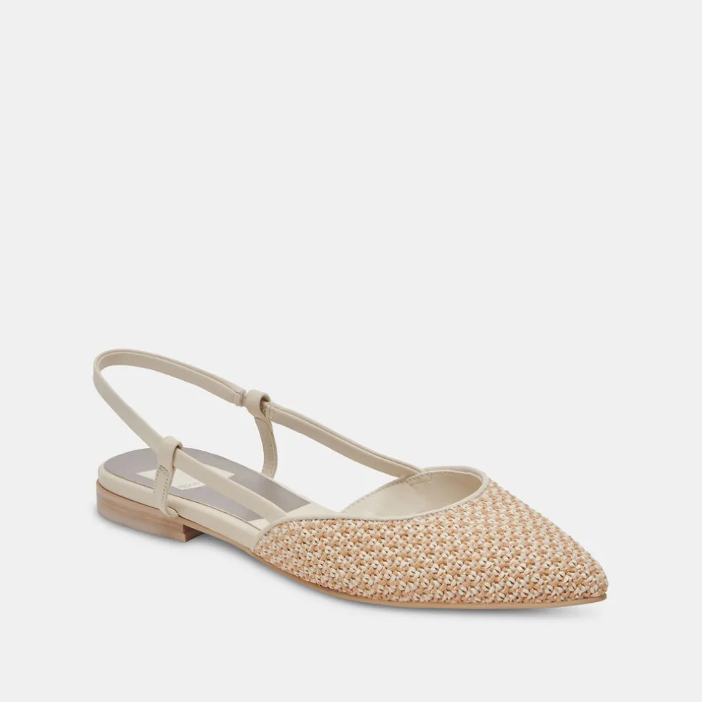 Narah Flats White Natural Raffia