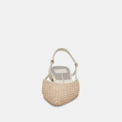 Narah Flats White Natural Raffia