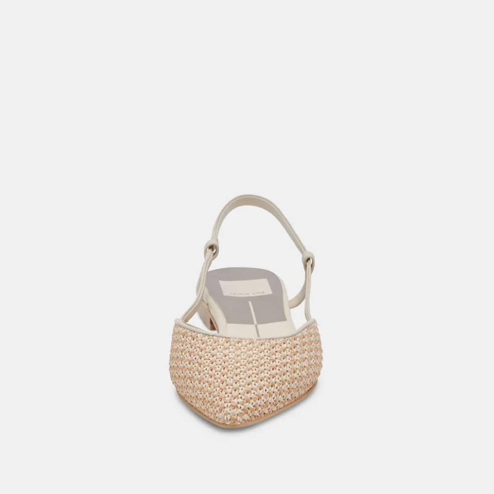 Narah Flats White Natural Raffia