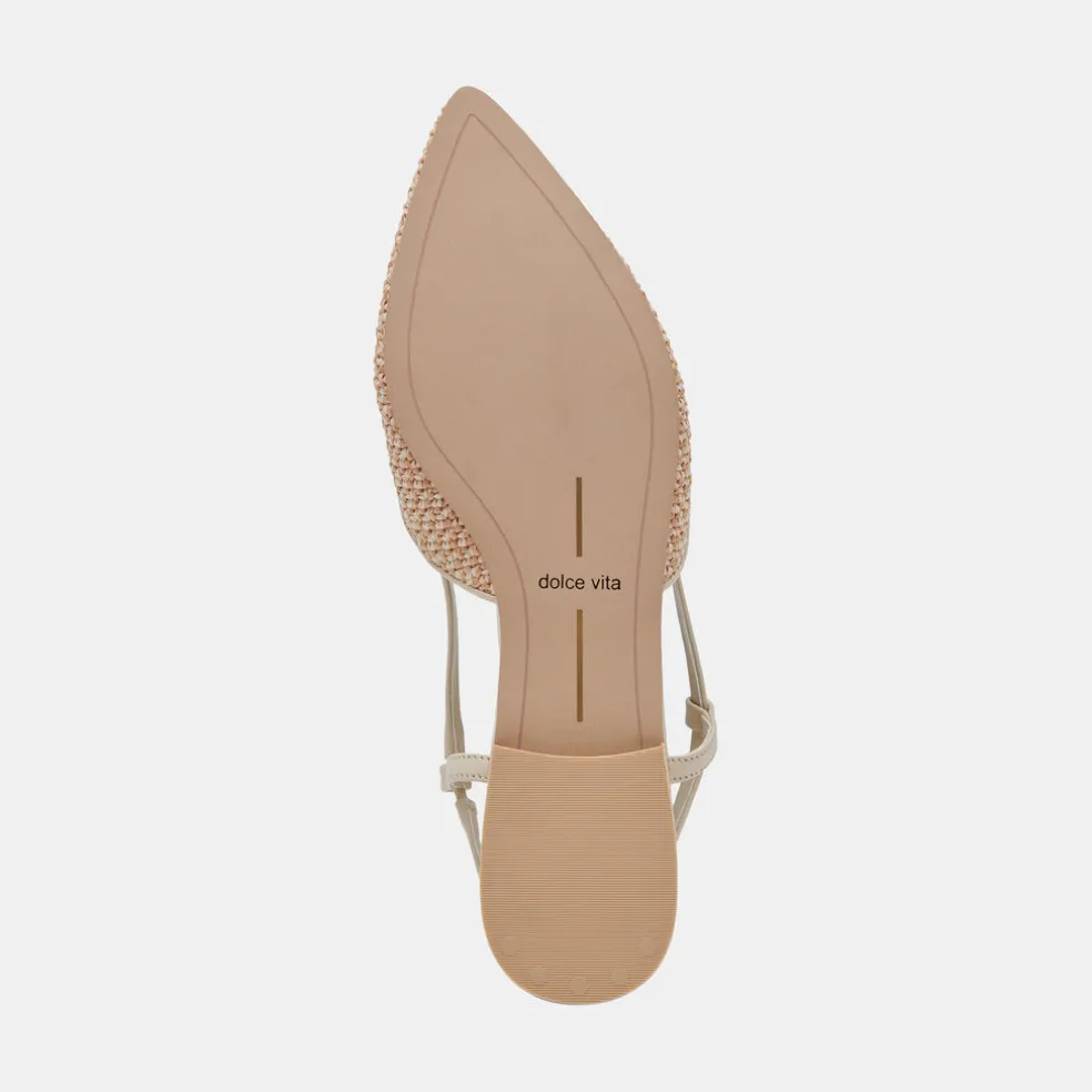 Narah Flats White Natural Raffia