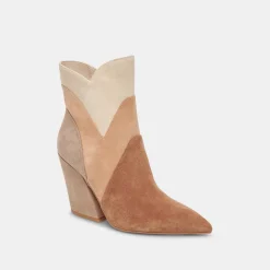 Neena Booties Brown Multi Suede