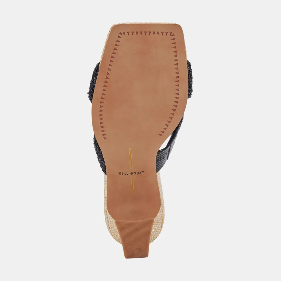 Nitro Heels Black Raffia