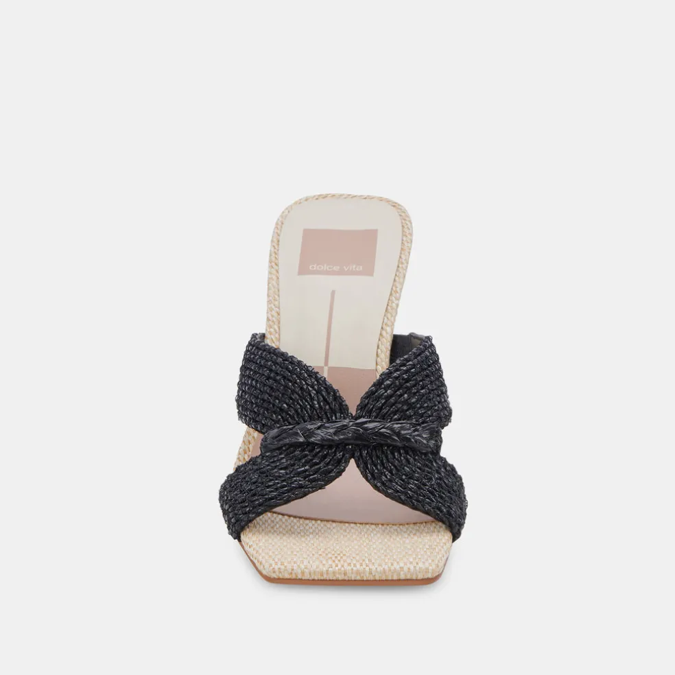 Nitro Heels Black Raffia