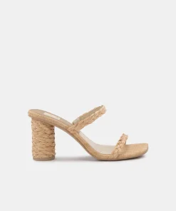 Noles Heels Lt Natural Raffia