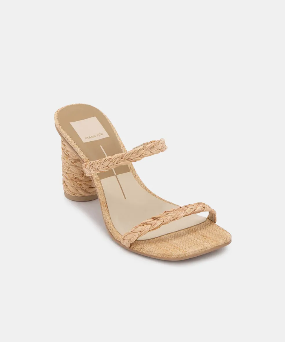Noles Heels Lt Natural Raffia