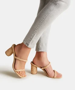 Noles Heels Lt Natural Raffia