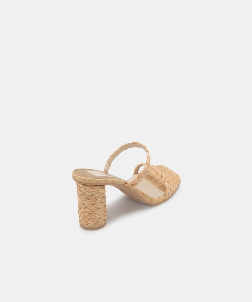Noles Heels Lt Natural Raffia