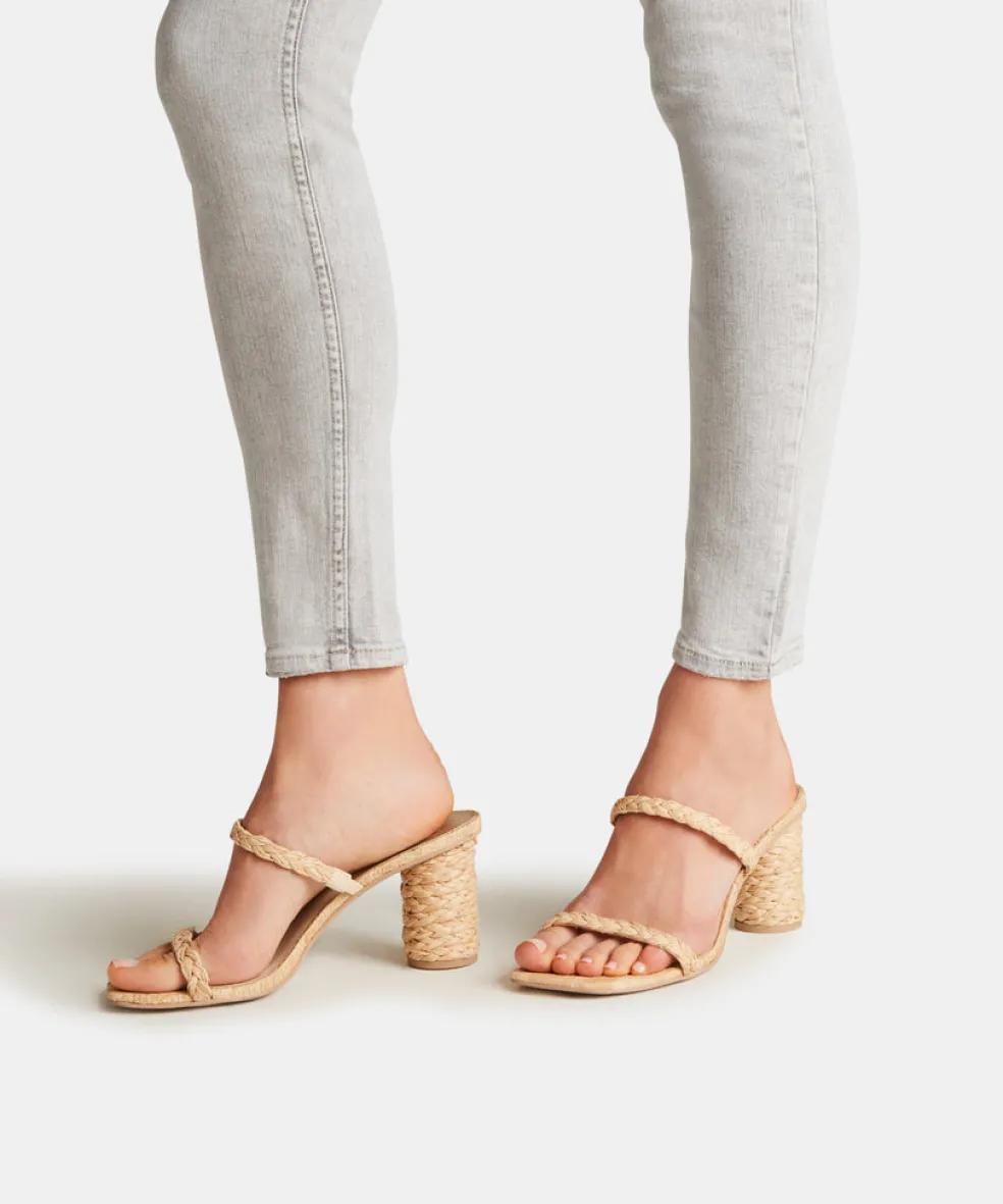 Noles Heels Lt Natural Raffia