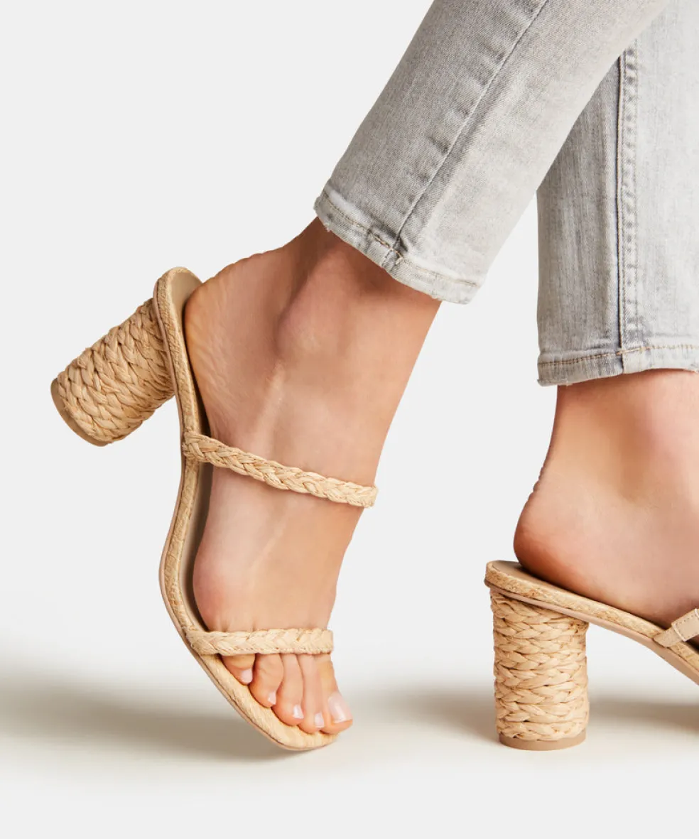 Noles Heels Lt Natural Raffia