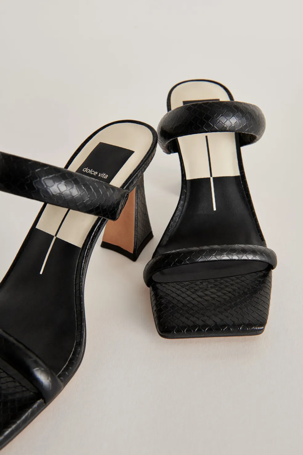 Novah Heels Black Embossed Stella