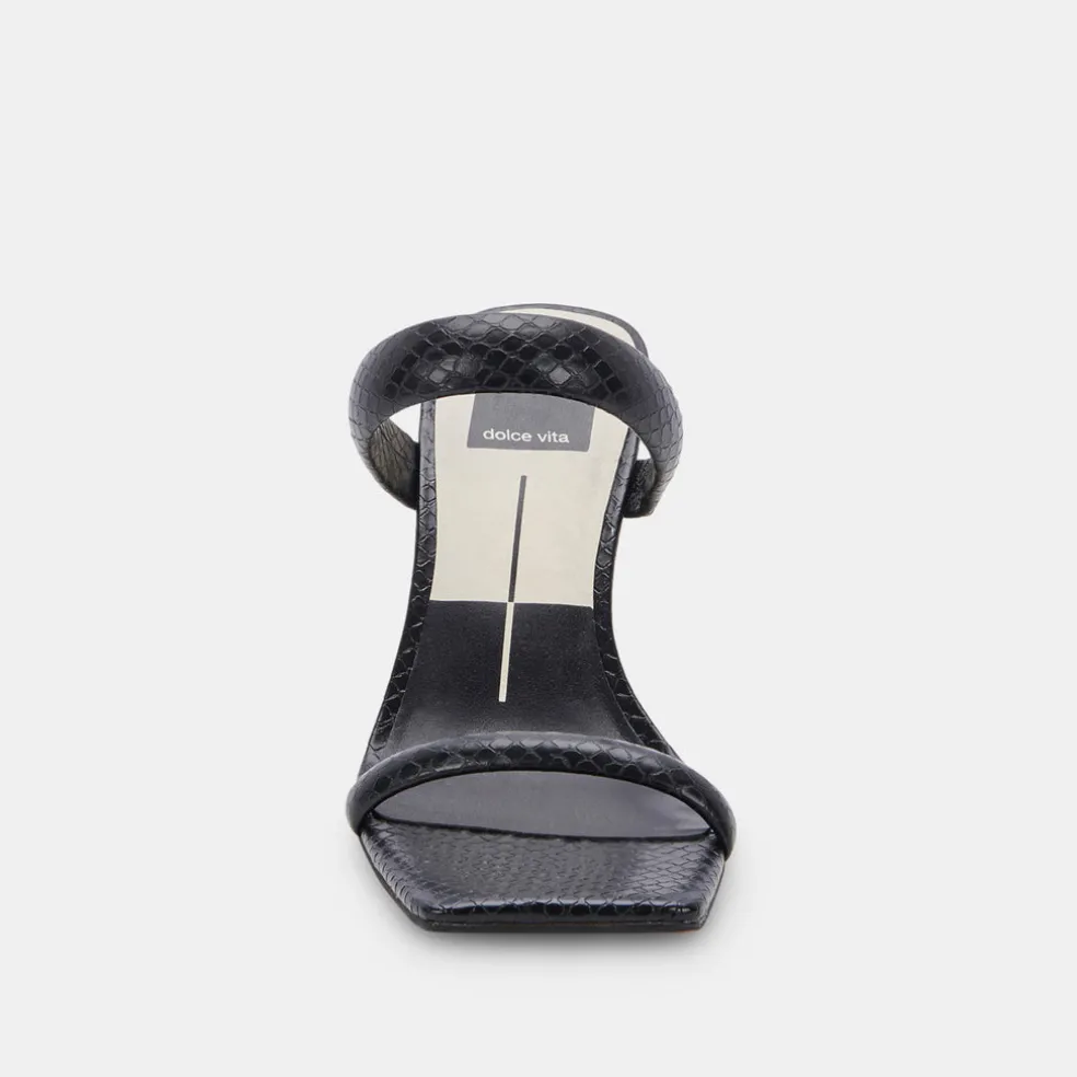 Novah Heels Black Embossed Stella